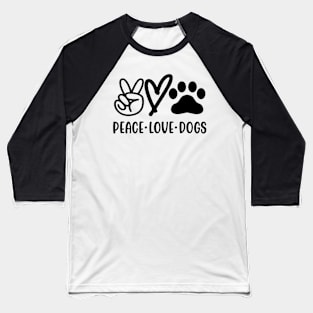 Peace Love Dogs Baseball T-Shirt